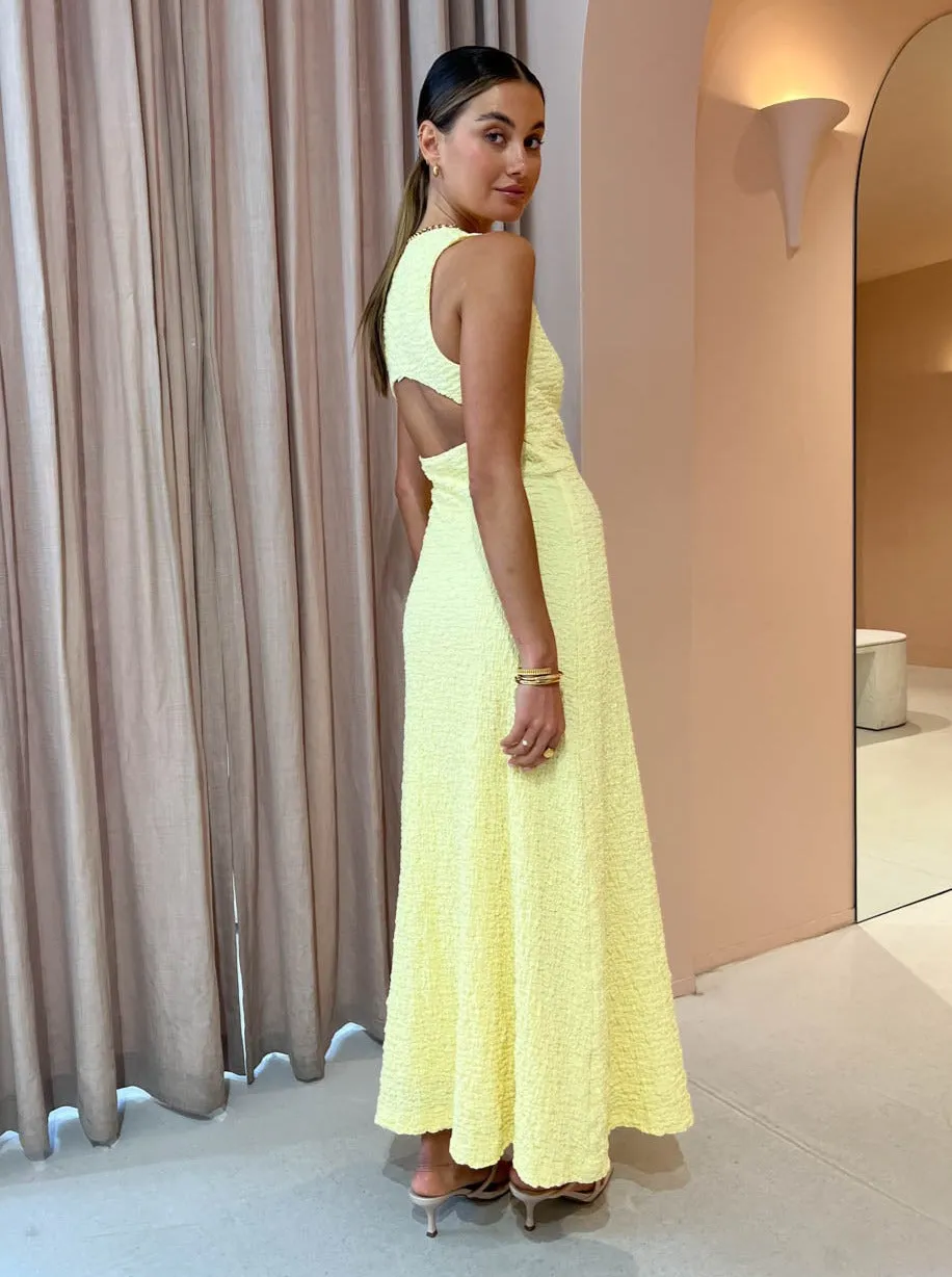 Sovere Frequency Midi Dress in Lemon Butter