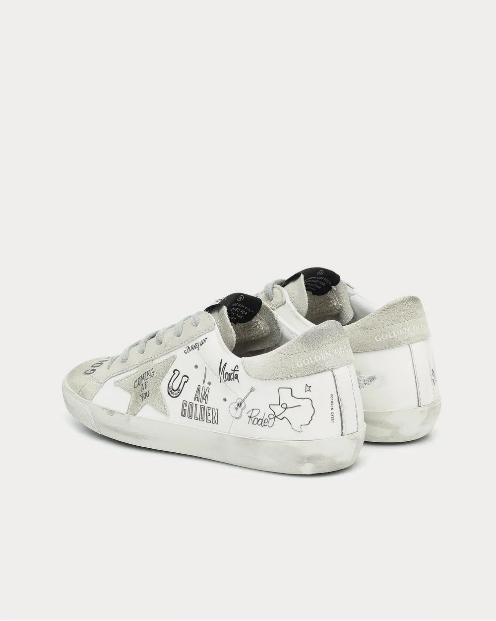 Superstar leather Star White  Low Top Sneakers