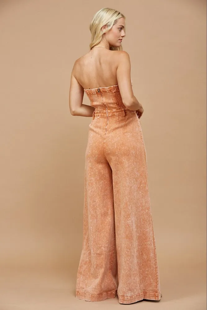 The Fall Glow Denim Jumpsuit
