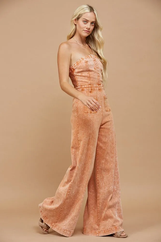 The Fall Glow Denim Jumpsuit