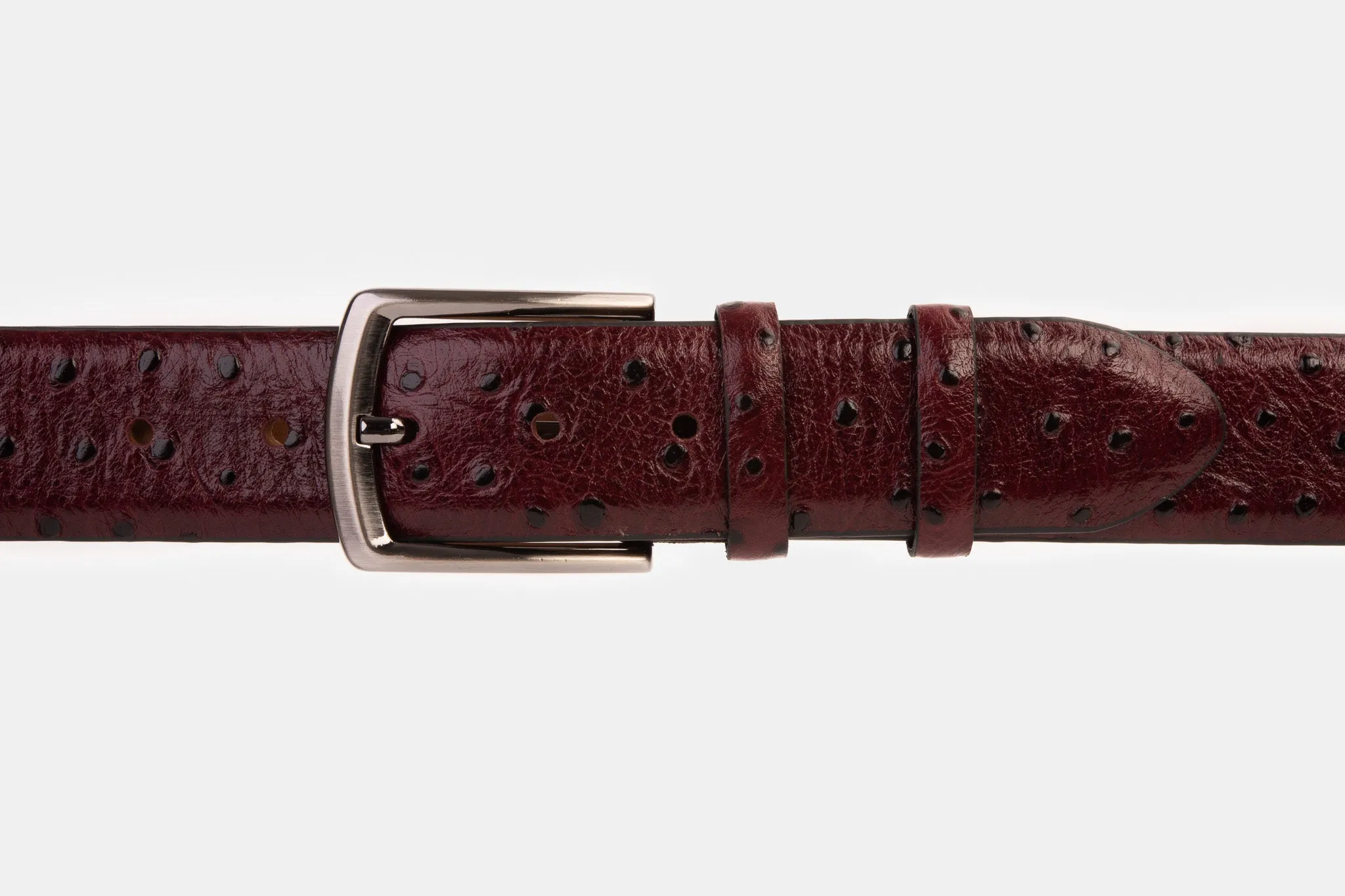 The Porto Alegre Burgundy Leather Belt