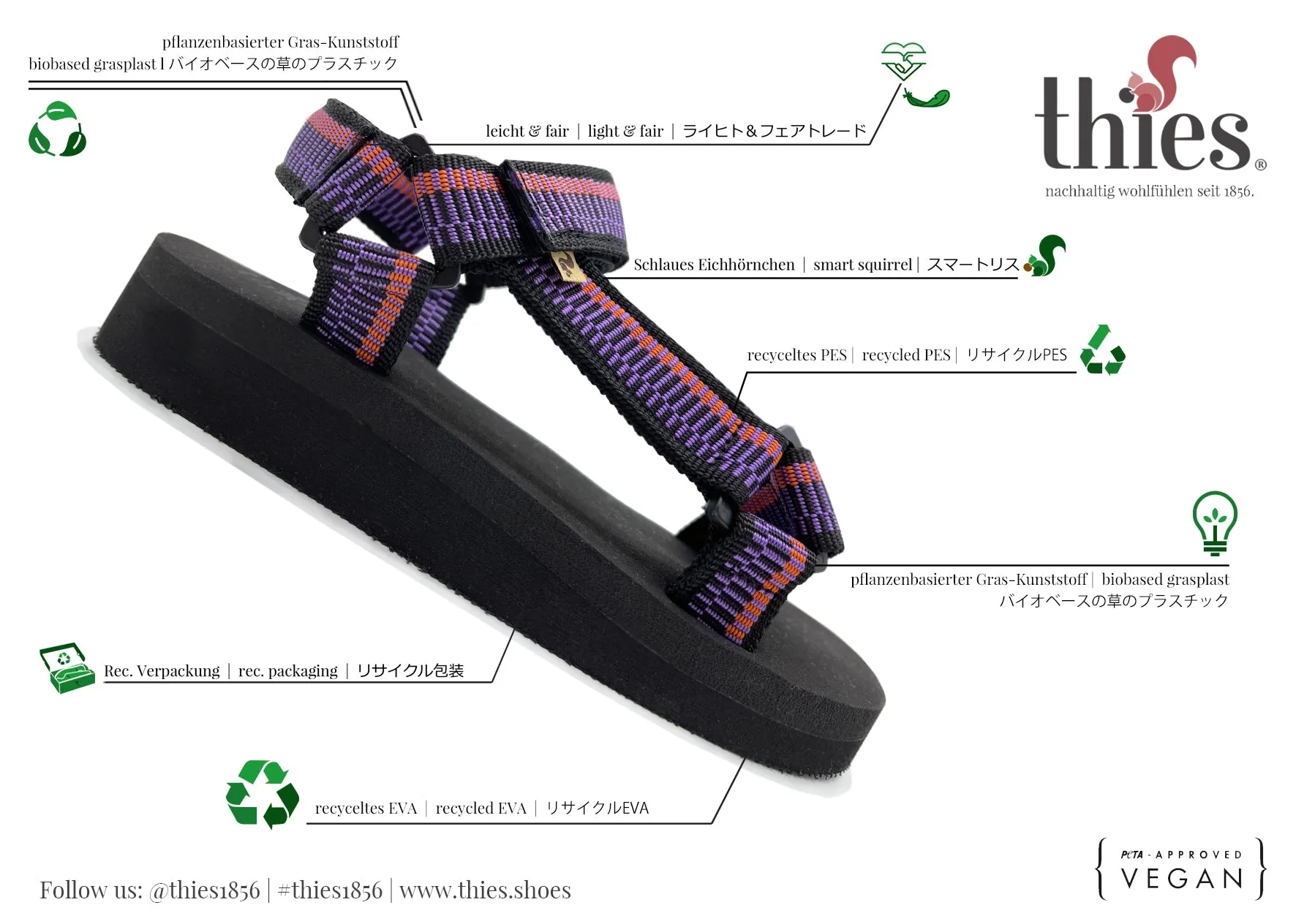 thies 1856 ® Eco Trek vegan black (W/X)