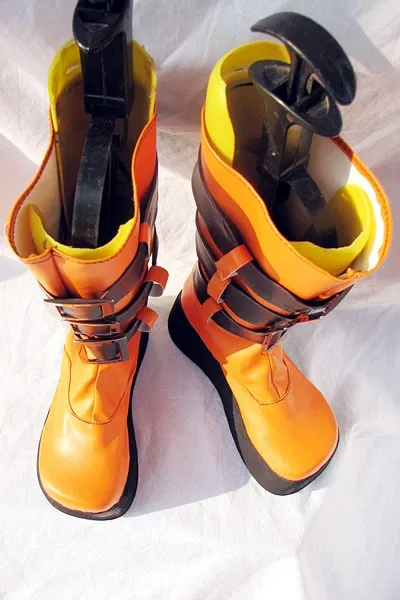 Togainu no Chi Rin Cosplay Boots Shoes Black Orange