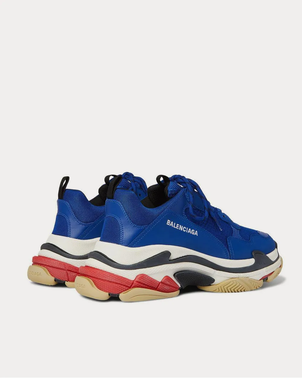 Triple S Mesh, Nubuck and Leather  Blue low top sneakers