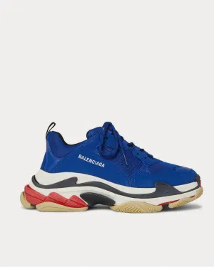 Triple S Mesh, Nubuck and Leather  Blue low top sneakers