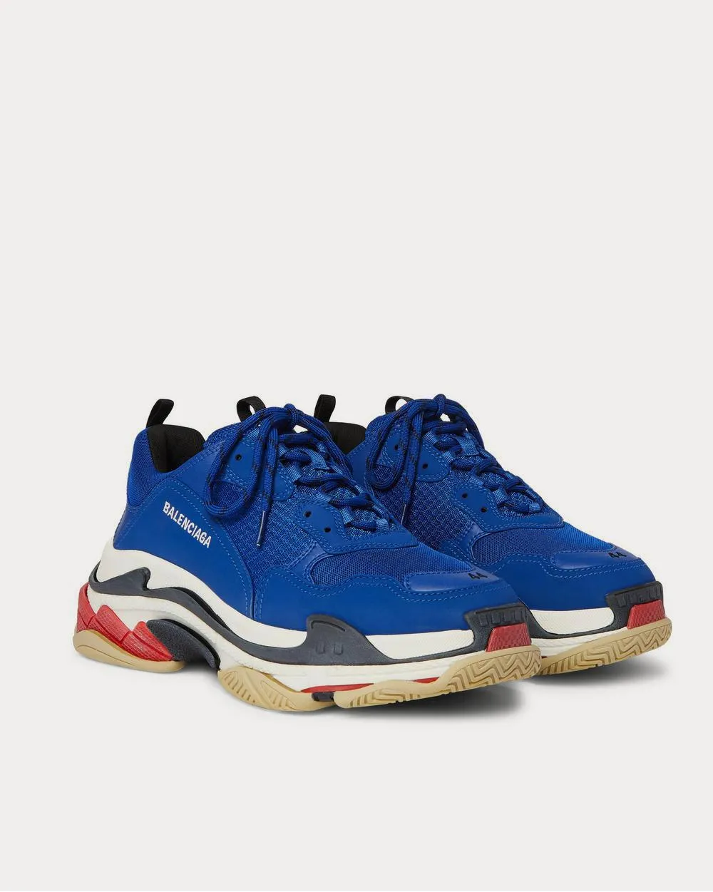 Triple S Mesh, Nubuck and Leather  Blue low top sneakers