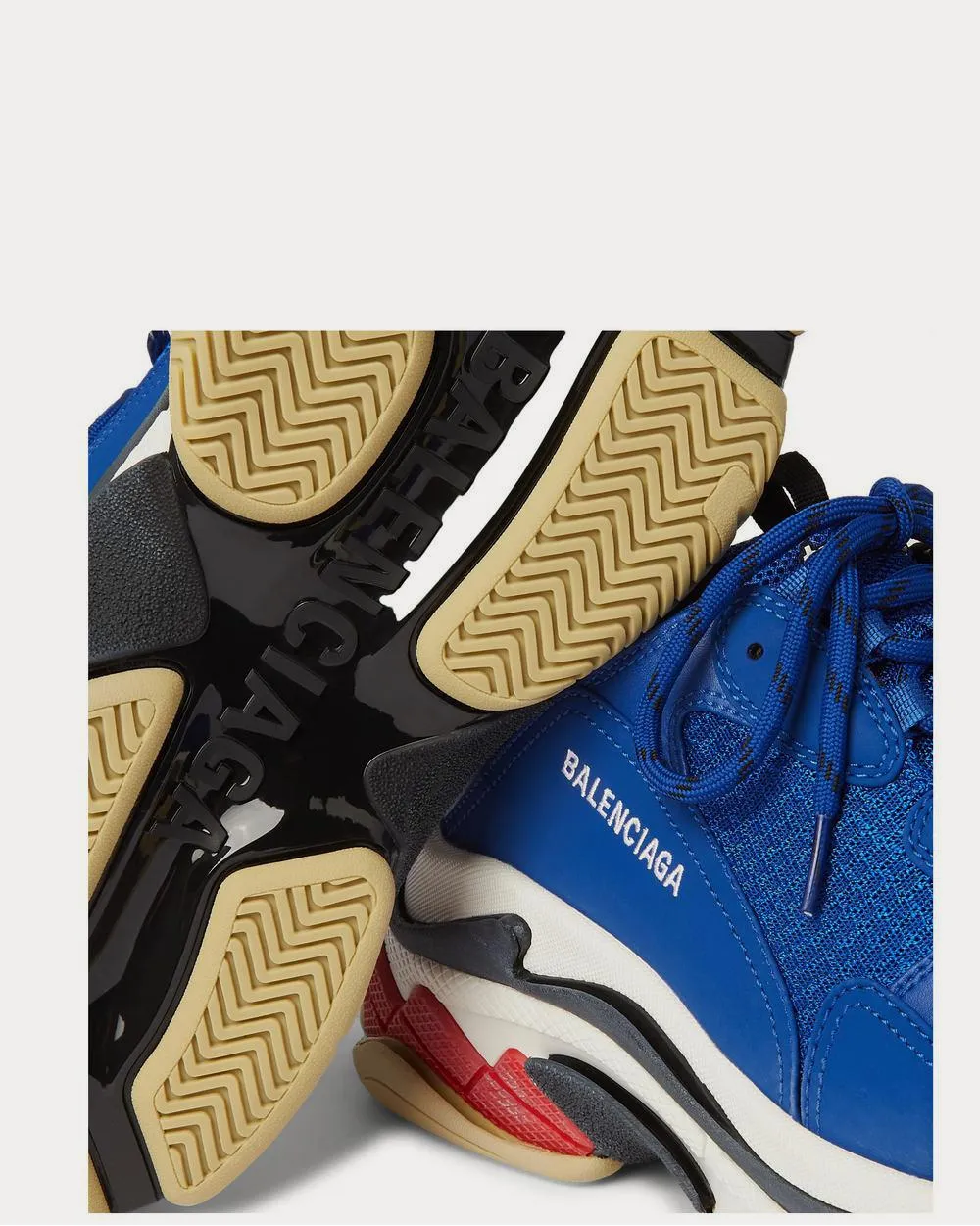 Triple S Mesh, Nubuck and Leather  Blue low top sneakers