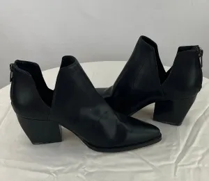 Vince Camuto Women's Black Leather Split Side Ankle Zip Up Boots Size 7.5