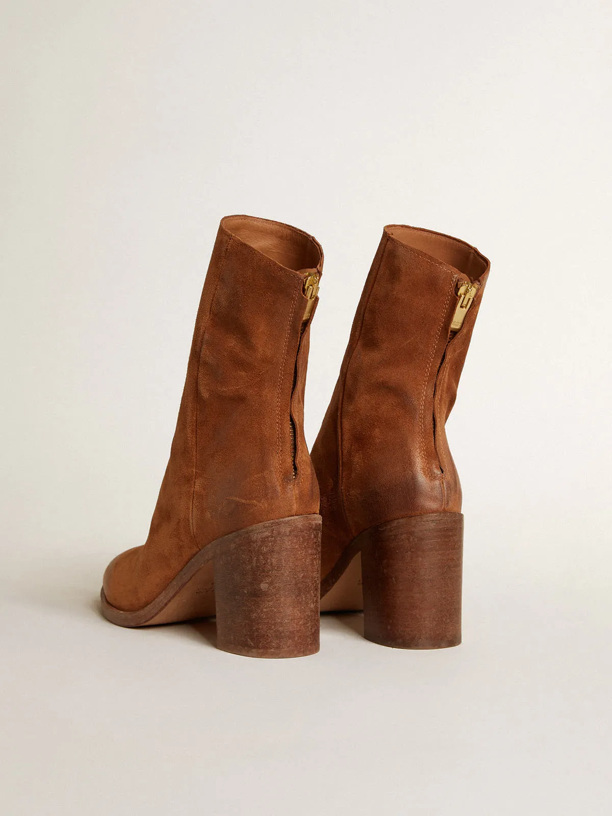 Vivienne Ankle Boots Cognac Suede