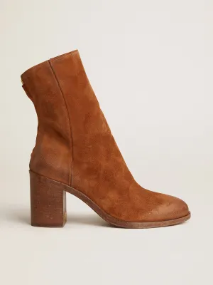 Vivienne Ankle Boots Cognac Suede