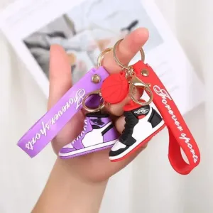 Whimsical 3D Rubber Silicon Cartoon Keyrings - Shoes ( Pack of 1 )