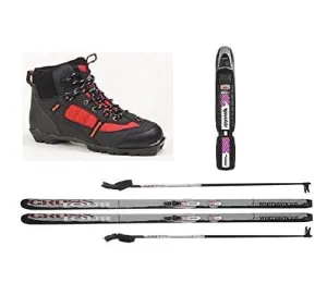 Whitewoods New Junior NNN Cross Country Package Skis Boots Poles 117cm (34, 30-60 lbs.)