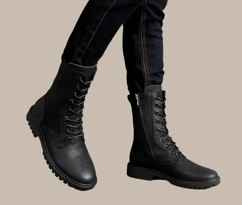 Winter High Leather Combat Tactical Shoes