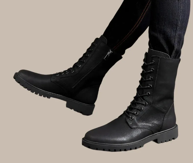 Winter High Leather Combat Tactical Shoes