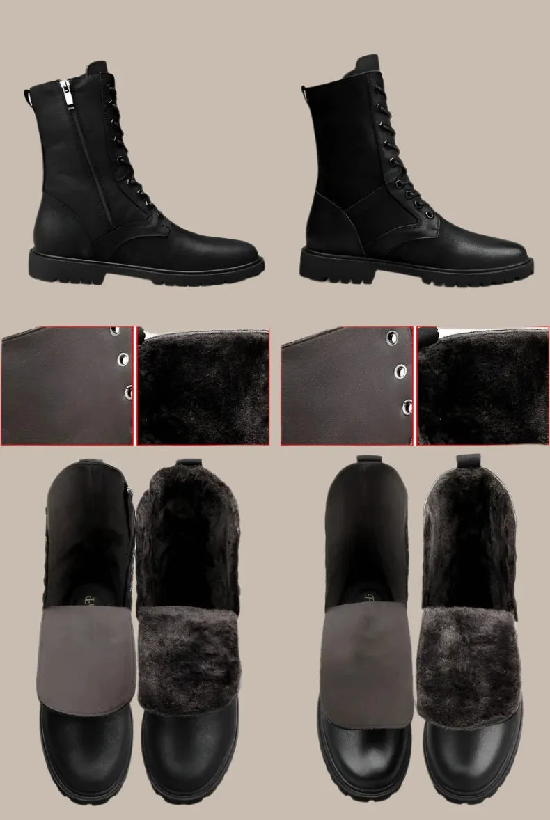 Winter High Leather Combat Tactical Shoes