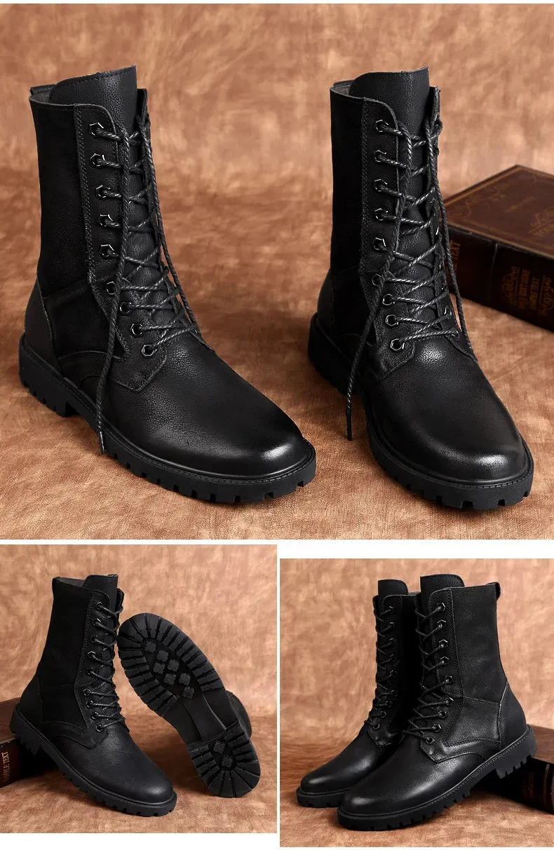 Winter High Leather Combat Tactical Shoes