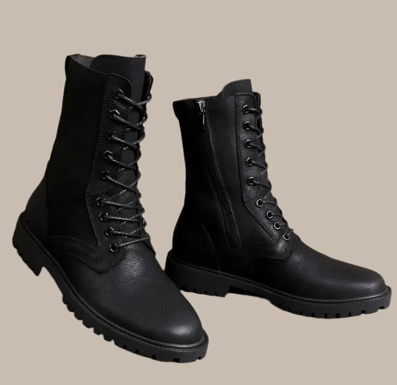 Winter High Leather Combat Tactical Shoes
