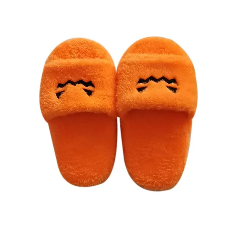 Women Plush Pumpkin Slippers