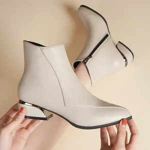 Women's British Low Heel Fashion Boots