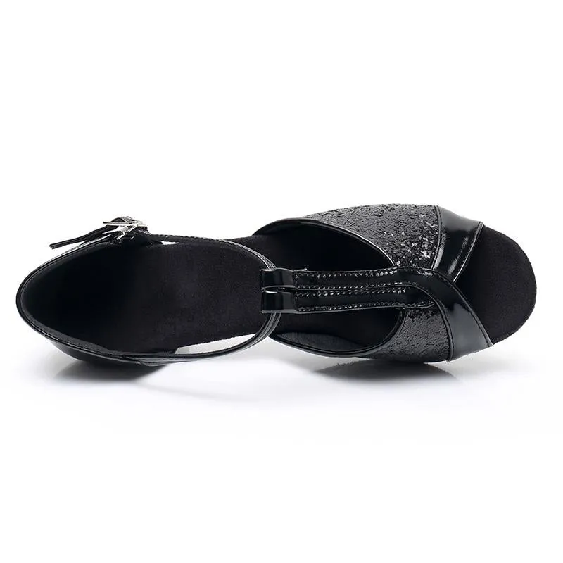 Women's Microfiber Leather 7cm/5cm Heels Latin With Buckle Ballroom Dance Shoes/Latin Dance Shoes