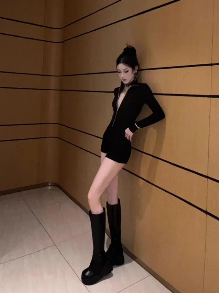 Y2K Streetwear Black Jumpsuit