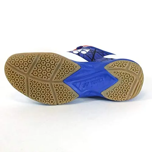 YONEX White/Blue SHB 48EX Non Marking Power Cushion Badminton Shoes, 8 UK - 2019 Limited Edition